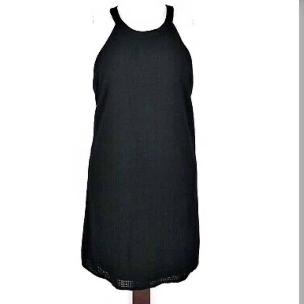 High neck shift dress  lwith back  lace